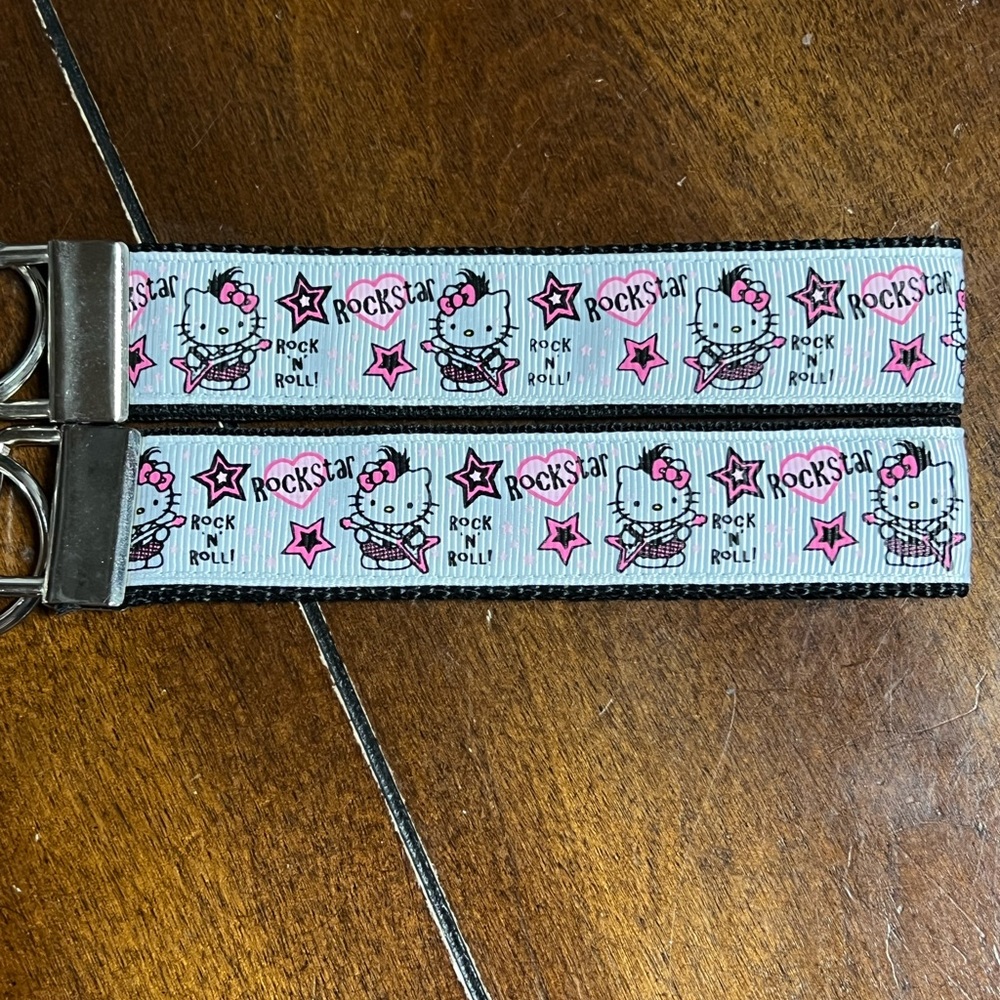 Hello Kitty Rockstar handcrafted keychain, new without tags.